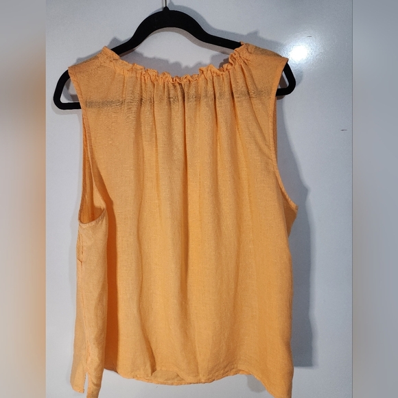 Talbots Women's Linen Sleeveless Top in Peach, Size 2x - Picture 5 of 7